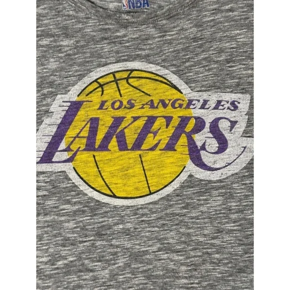 NBA Mens 2XL Heather Gray Los Angeles Lakers Distressed T-Shirt Casual - Picture 2 of 15